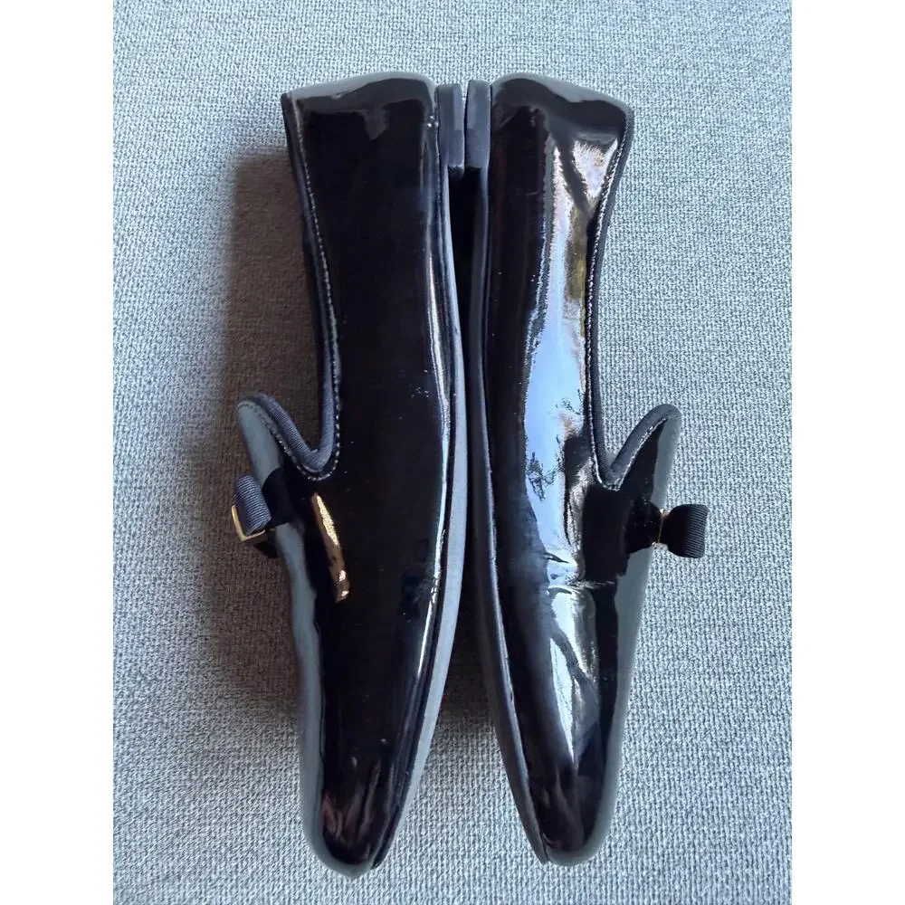 TORY BURCH Chandra Patent Loafer Black Women's 7.5 Preppy